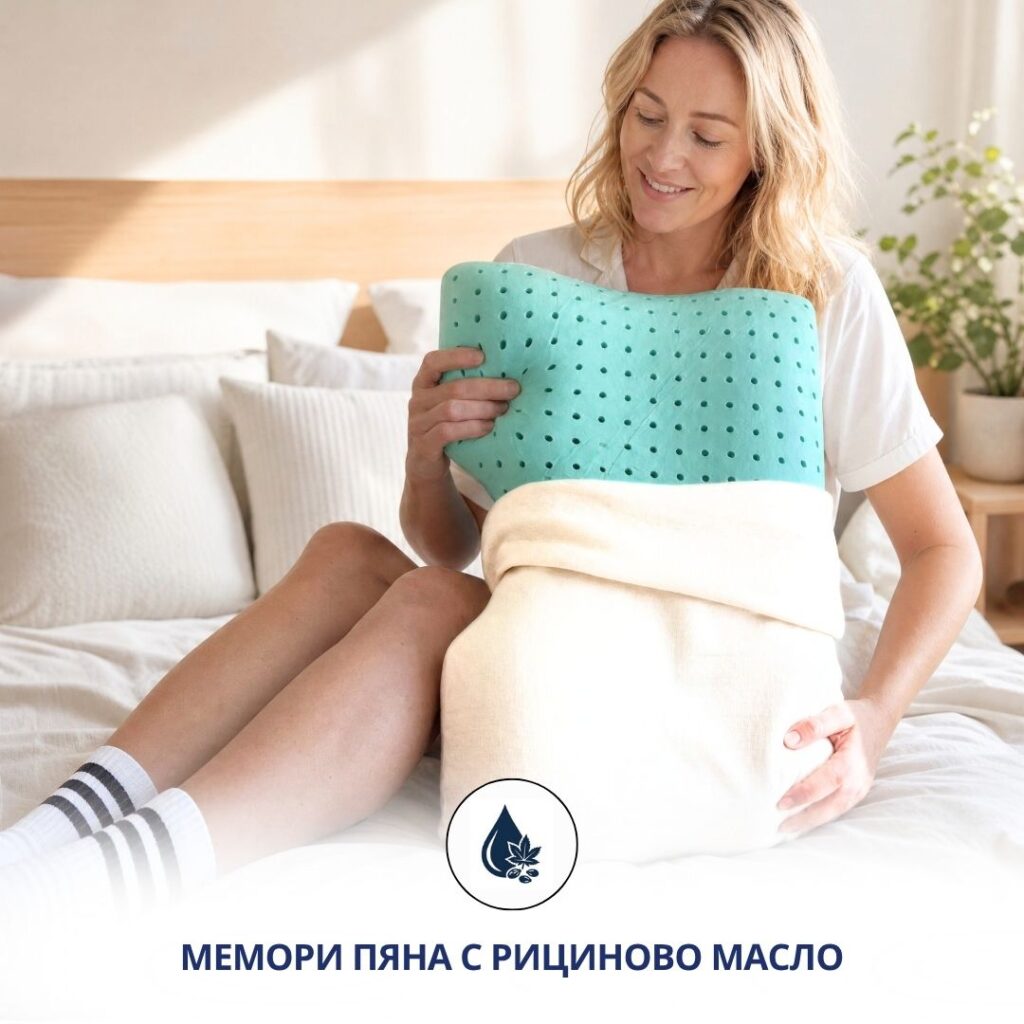 Възглавница Memory с рициново масло за хора с алергии